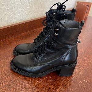 Black Saychelle combat boots